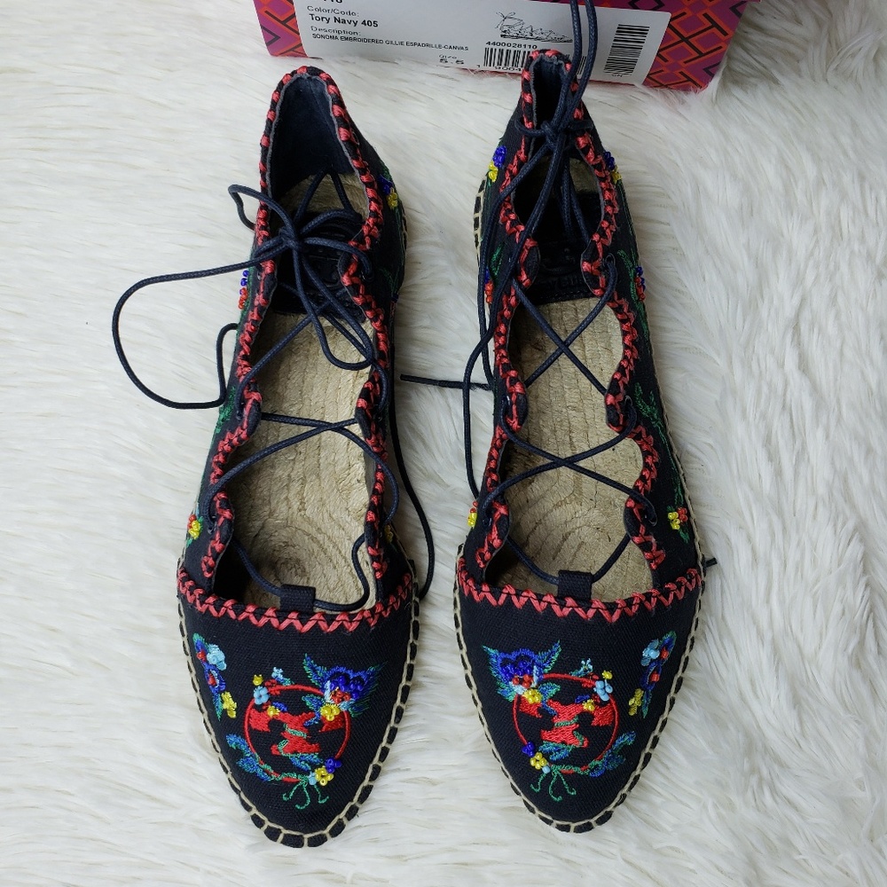Tory Burch Sonoma Embroidered Gillie Espadrille - Picture 5 of 8